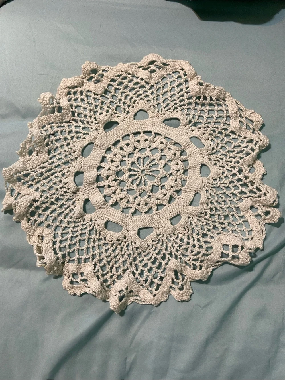 Handmade Crochet Doily - Cream Lace Accent